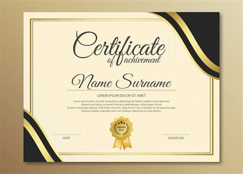 Premium Vector Premium Golden Black Certificate Template Design