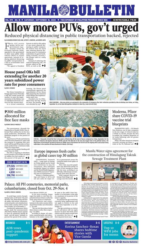 Manila Bulletin-September 19, 2020 Newspaper - Get your Digital ...