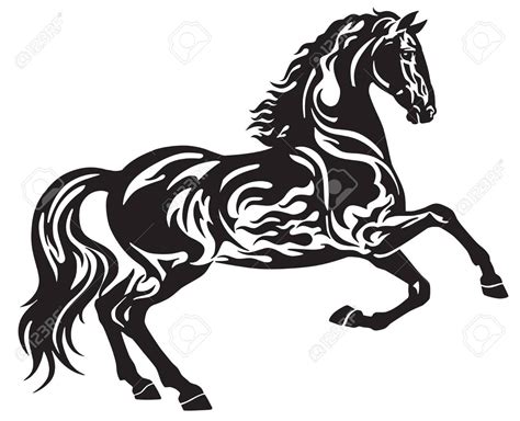 Stock Vector Black Stallion Horse Black Stallion Horses