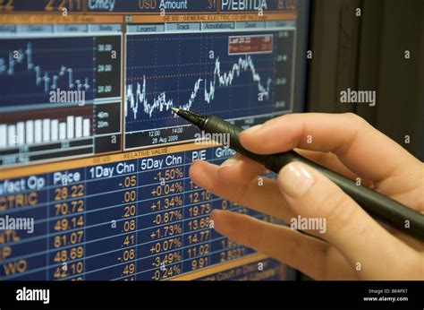 Stocks And Shares Trading Screen Close Up Stock Photo Alamy