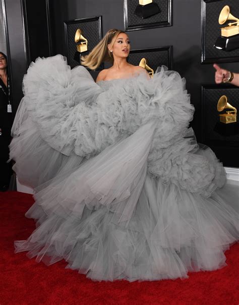 Ariana grande fully committed to her first big award show look of the new decade at the grammys tonight. Ariana Grande's Grammys Dress Is the Right Amount of Extra ...