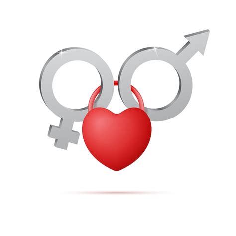 Símbolos De Género Del Hombre Y La Mujer Conectados De Corazón Vector Premium