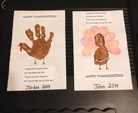 The full, the true thanksgiving comes from the heart. Handprint and footprint turkey with poem | Thanksgiving ...