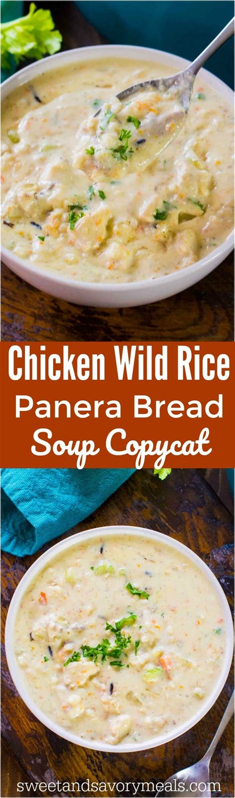 This recipe for cream of chicken and wild rice soup has moved to the number one spot of the best recipes we've tried in the past few years. Panera Bread Chicken Wild Rice Soup - Copycat - Sweet and ...