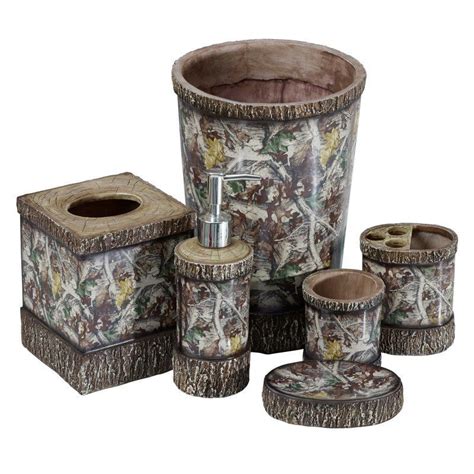 These contemporary bathroom colors also come in unique colors, shapes and sizes, all while effortlessly maintaining sync with every possible. HiEnd Accents 4 Piece Camo Bathroom Accessories Set ...