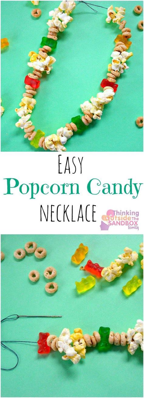 Popcorn Candy Necklace Kids Food Crafts Candy Popcorn Candy Necklaces