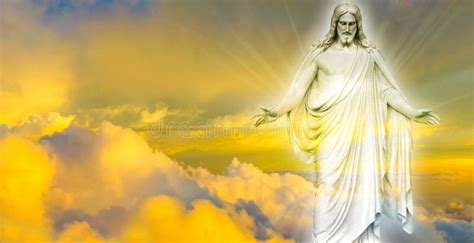 Jesus Christ In Heaven Panoramic Image Stock Photo Image Of Hope