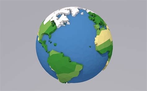 3d Model Low Poly Earth Vr Ar Low Poly Cgtrader