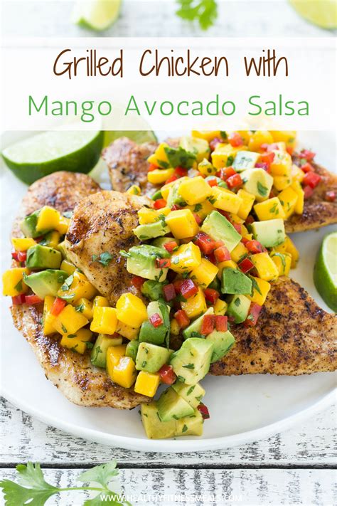 Stir in the lime juice and salt to taste. Grilled Chicken with Mango Avocado Salsa Recipe | Recipe ...
