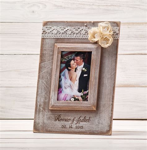 Personalized Wedding Frame Rustic Wedding Picture Photo Frame