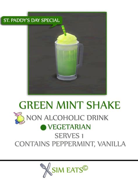 GREEN MINT SHAKE Icemunmun On Patreon Mint Shake Sims 4 Custom