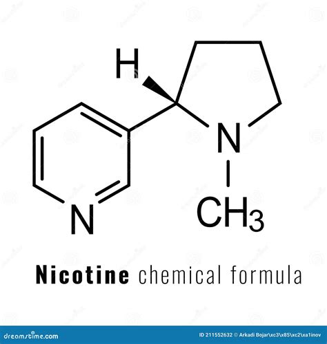 Nicotine Chemical Formula Vector Icon Stock Vector Illustration Of Drug Molecular 211552632