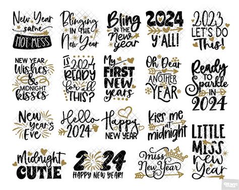 New Year Svg Bundle With Png Dxf Eps • Ohmycuttables