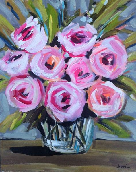 Abstract Peonies Painting On Canvas By Devinepaintings On Etsy Devine