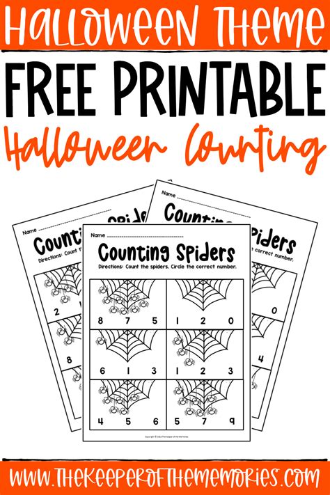 Free Printable Halloween Math Worksheets The Keeper Of The Memories