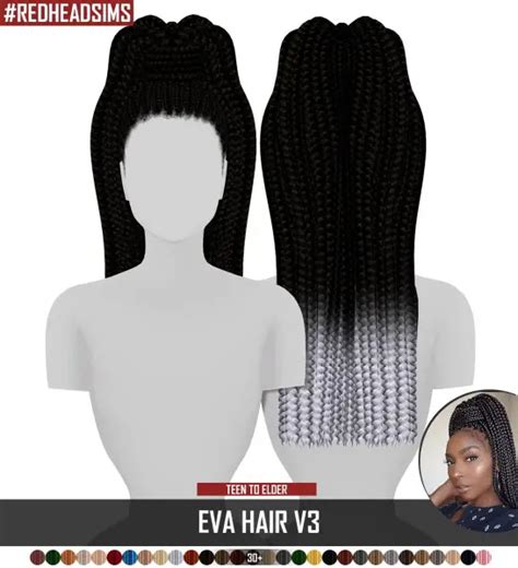 Coupure Electrique Eva Hair 3 Versions Sims 4 Hairs