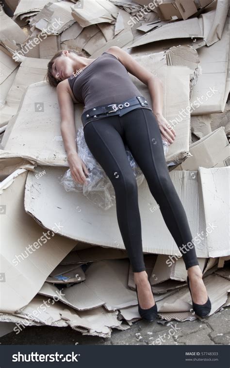 Crime Scene Female Victim Lying Paper Shutterstock