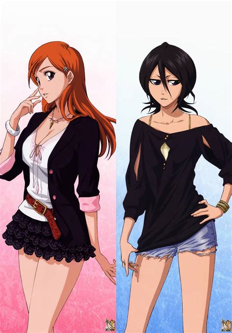 Inoue Orihime Kuchiki Rukia Bleach Cleaned Highres Official Art