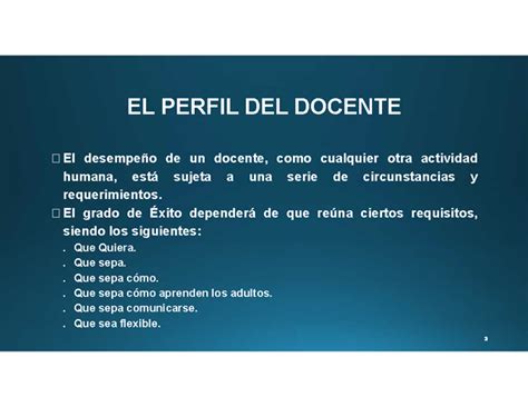 El Perfil Del Docente