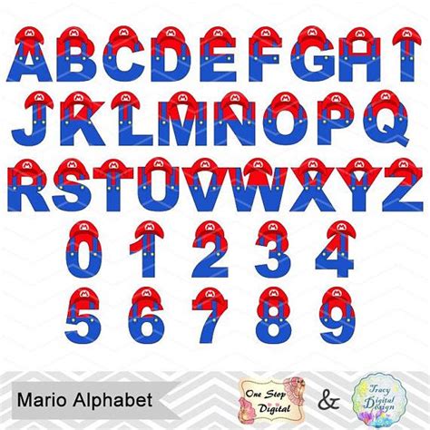 Digital Super Mario Clipart Super Mario Alphabet Clip Art Etsy
