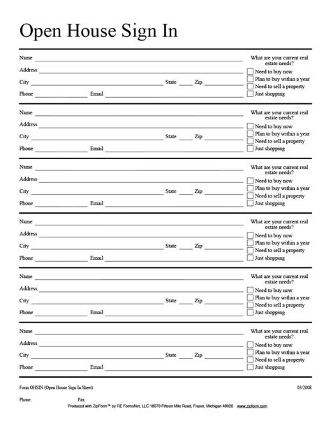 Printable Sign In Sheet For Open House Askworksheet