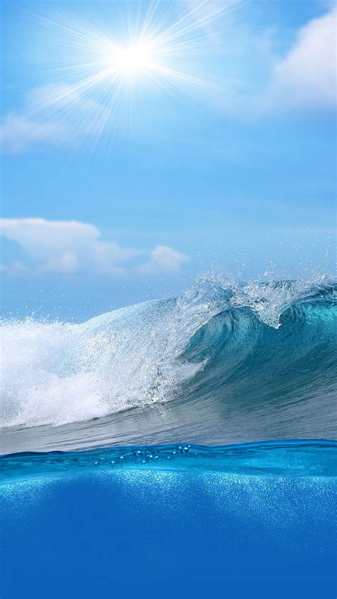 1080p Free Download Sea Waves Blue Nature Ocean Sea Sky Sun