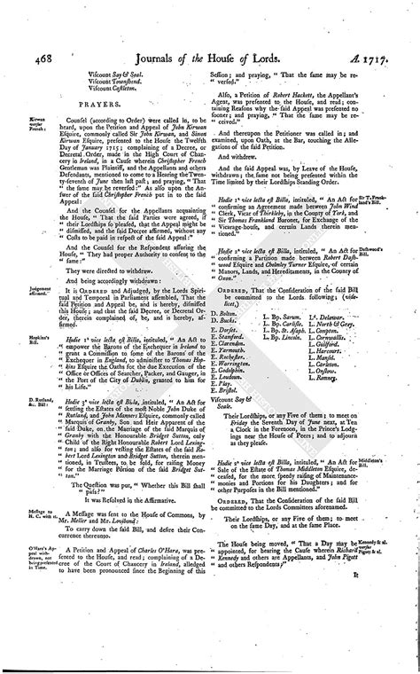 House Of Lords Journal Volume 20 23 May 1717 British History Online
