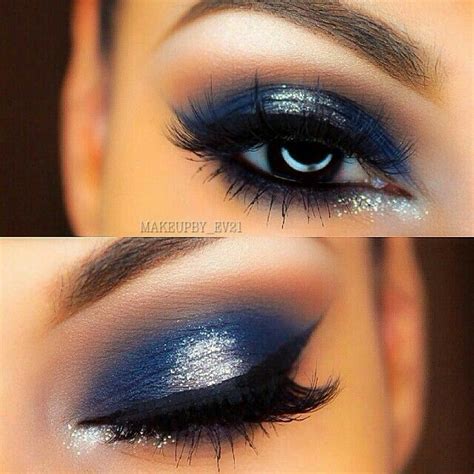 Blue Shadow With Silver Highlight Blue Eye Makeup Blue