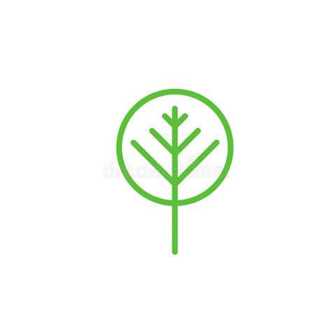 Simple Green Tree Icon Vector Illustration Isolated On White