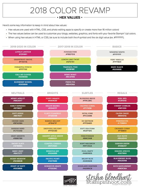 41 Free Printable Stampin Up Colors In Rainbow Order Siuyenelice