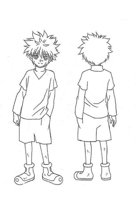 killua is shy Coloring Page - Anime Coloring Pages