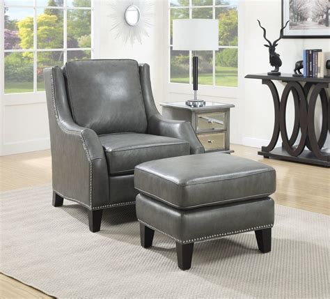 Nothing says welcome home like a beautiful, comfy living room chair or leather chair. ACCENT CHAIR/OTTOMAN (GREY) #chairottoman | Slipcovers for ...