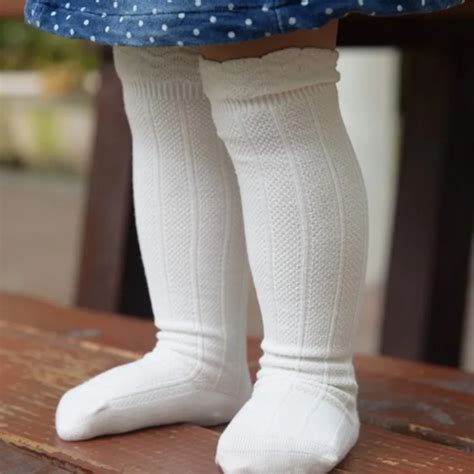 Spring Autumn Baby Socks Solid Color Ruffle Knee High Socks For Newborn