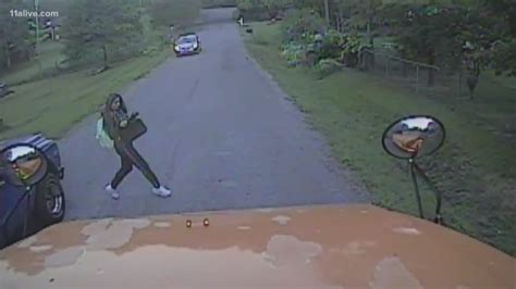 He Just Didn T Care Video Shows Girl S Frightening Brush With Truck Running School Bus Stop
