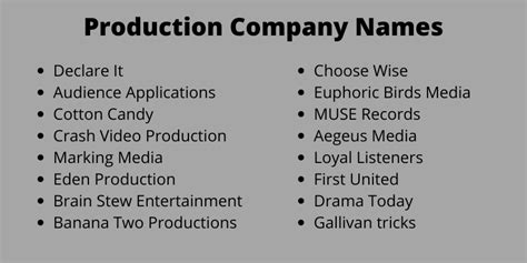 502 Catchy Production Company Names Ideas And Suggestions