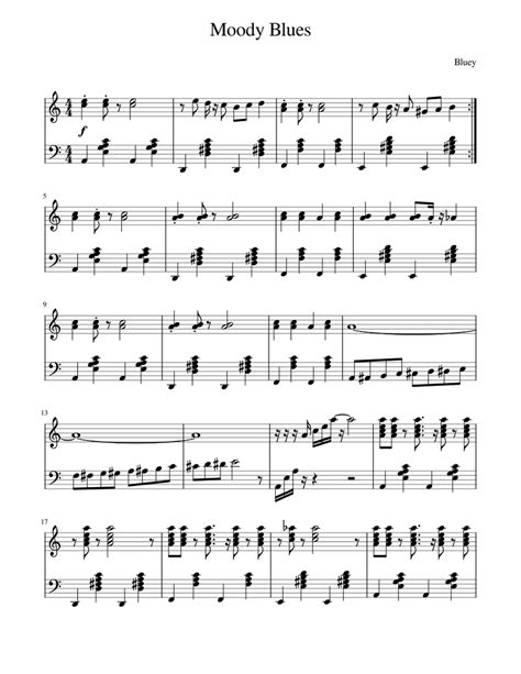 Moody Blues Sheet Music For Piano Solo