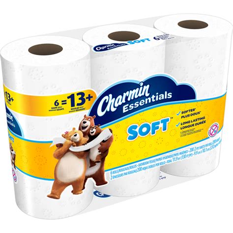 Charmin Essentials Soft Toilet Paper 6 Giant Rolls Shop Super Food
