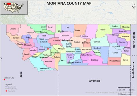 Montana County Map List Of Counties In Montana With Seats