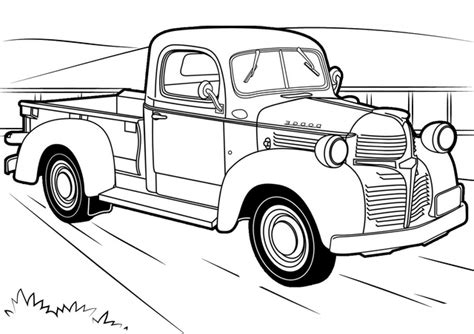 classic chevy truck coloring page