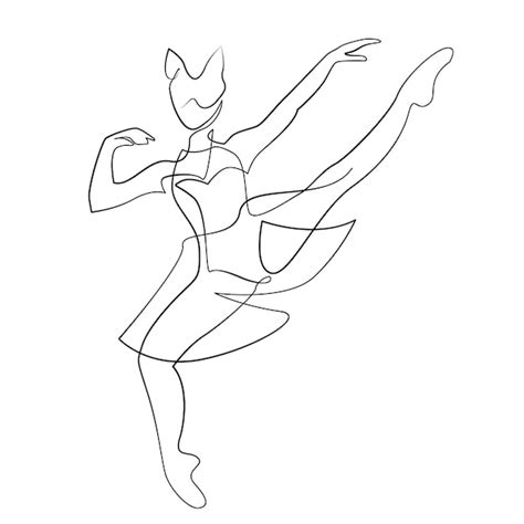 Premium Vector Sketch Of A Woman In A Dress Ballet Pose Dancer