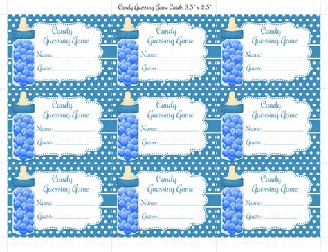 Baby Shower Printable Game Candy Bottle Guessing Game Sign Etsy