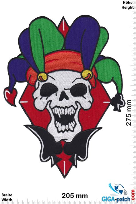 Bikerpatch Totenkopf Joker Skull 27 Cm Patch Aufnäher