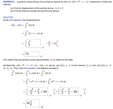 solved a particle moves along a line so that its velocity at