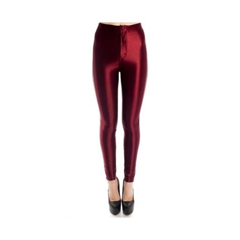 Blondie High Waisted Disco Pants In Burgundy 39 Liked On Polyvore