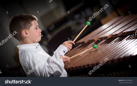Portrait Of A Young Man Learning To Play The Xylophone