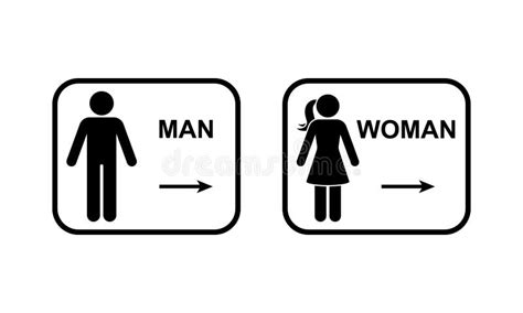 Public Toilet Man Woman Direction Arrow Access Icon Vector Restroom