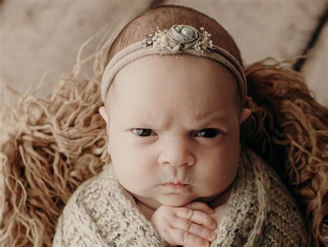 This Babys Grumpy Face During Her Newborn Photo Shoot Is Totally Adorable