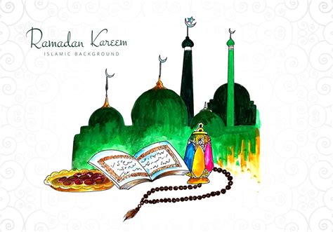 Colorful Hand Drawn Ramadan Kareem Greeting 1056864 Vector Art At Vecteezy