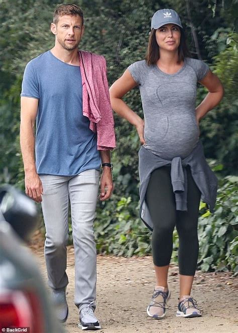 Jenson Button S Pregnant Fianc E Brittny Ward Displays Her Bump