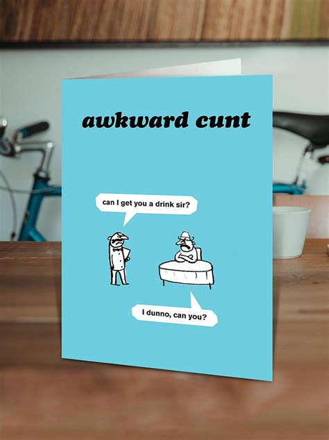 Modern Toss Awkward Cunt Birthday Card Funny Rude Etsy
